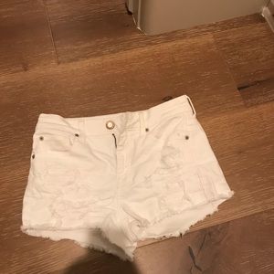 American Eagle White denim shorts